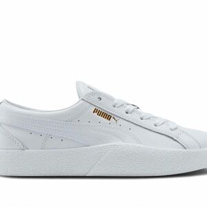 Puma White Low-Top Sneakers with Gold Accent